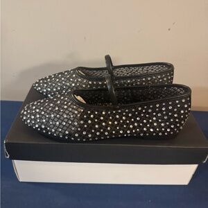 Madden NY Mesh MaryJane Flats black and Silver